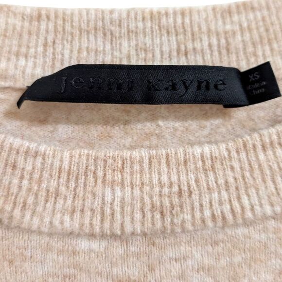 Jenni Kayne Oversized Crewneck Tunic Sweater XS Style#530-7395-B21 -Tan/Cream - Picture 3 of 5